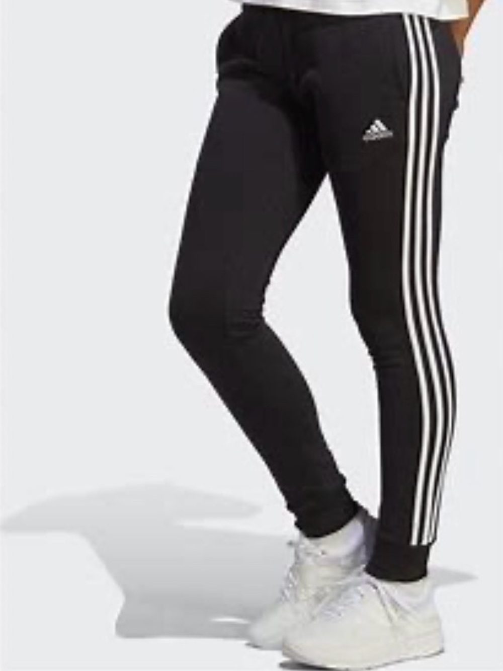 Vintage adidas Originals Black 3-Stripes Track Pants Zipper Pockets US sm
